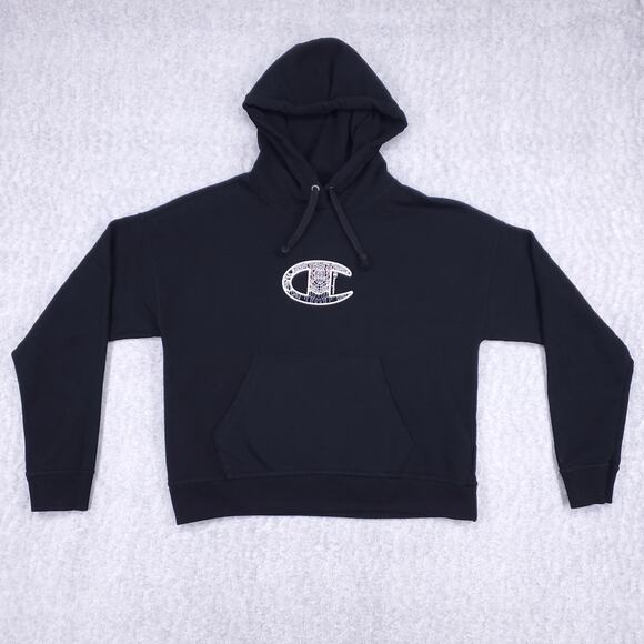 Champion Hoodie Womens M Solid Fleece C Logo Athleisure Sporty - Picture 1 of 11